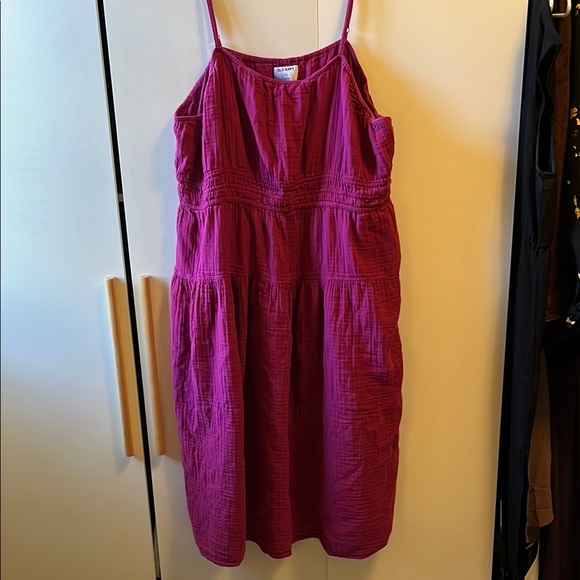 Old Navy XXL Pink Spaghetti Strap Sundress w/ smocking & pockets! - Picture 2 of 12